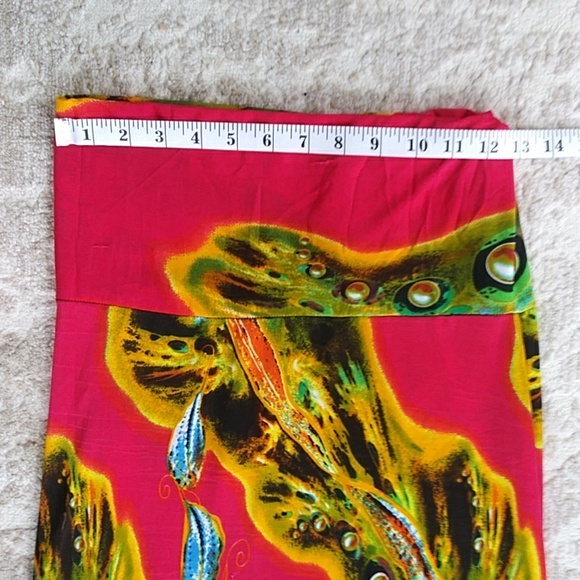 NWT Julia Silk Blend Tropical Maxi Fun Beachy Vibe Skirt S/M Red Yellow - Picture 14 of 16